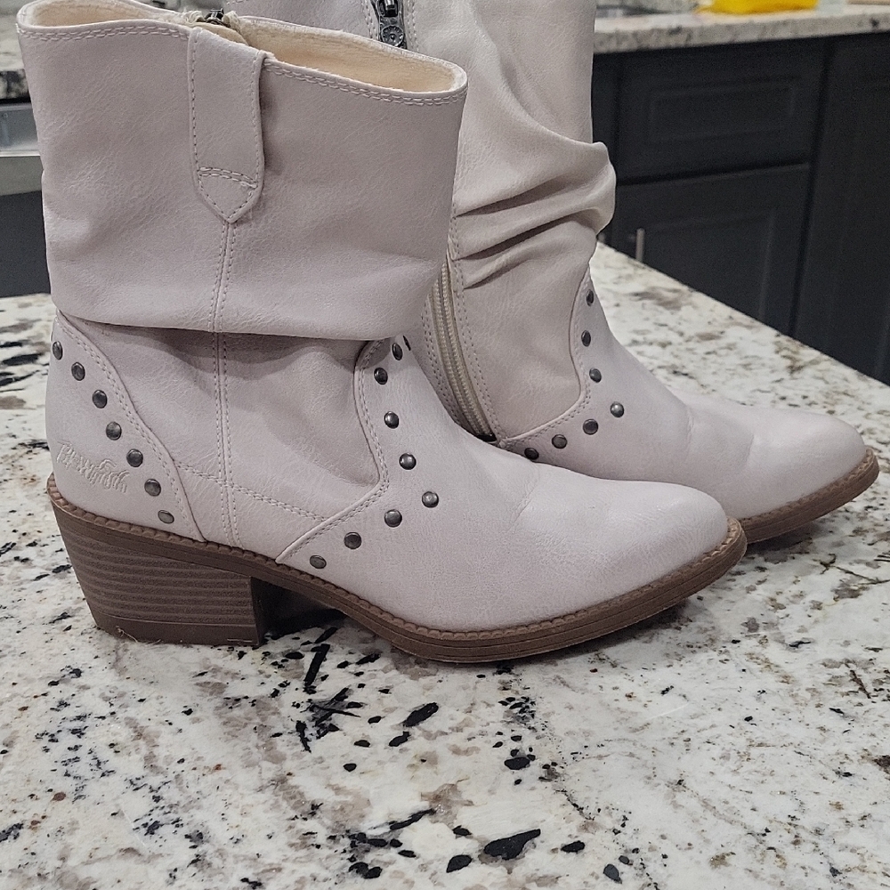 Women's Gray Studded Ankle Boots